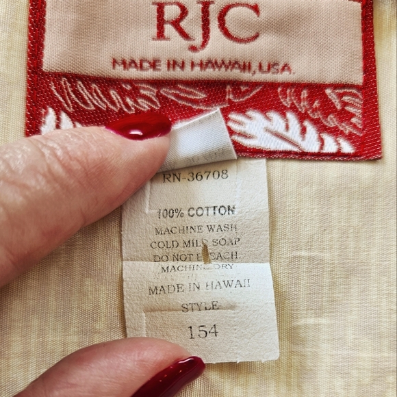 Vintage RJC Hawaiian Short Sleeve Collared Button Down Shirt - Picture 9 of 9